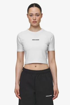 Pegador Tees|Ines Cropped Baby Tee White Black Gum