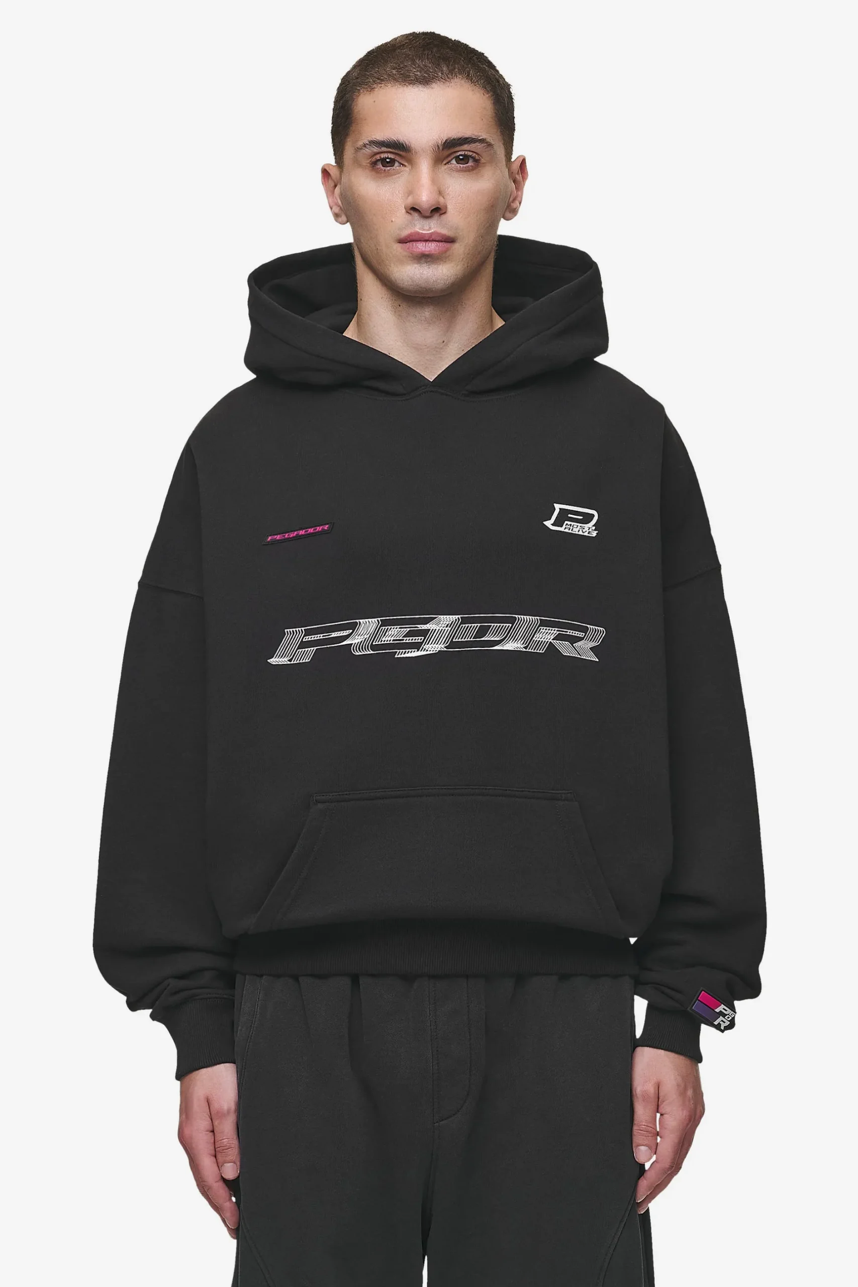 Pegador Hoodies|Iron Boxy Hoodie Washed Black