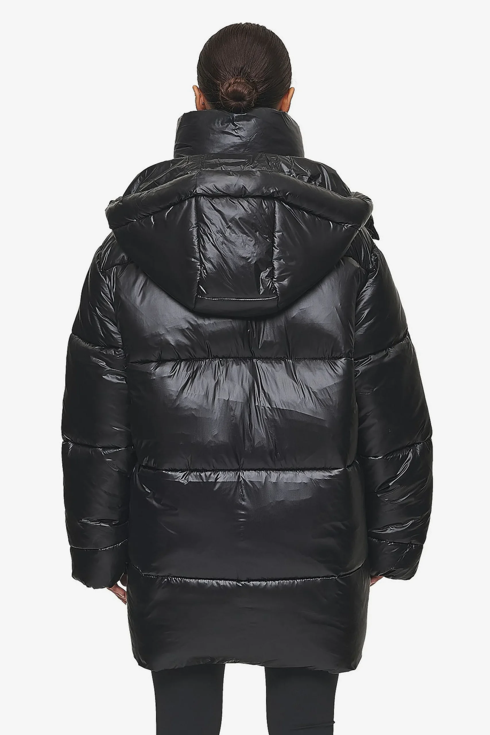 Pegador Jackets|Izzy Light Glossy Short Puffer Coat Black