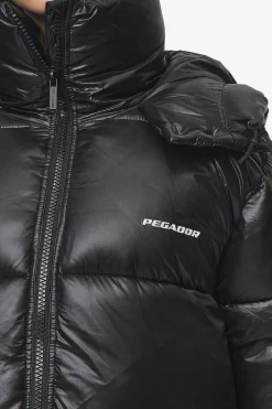Pegador Jackets|Izzy Light Glossy Short Puffer Coat Black