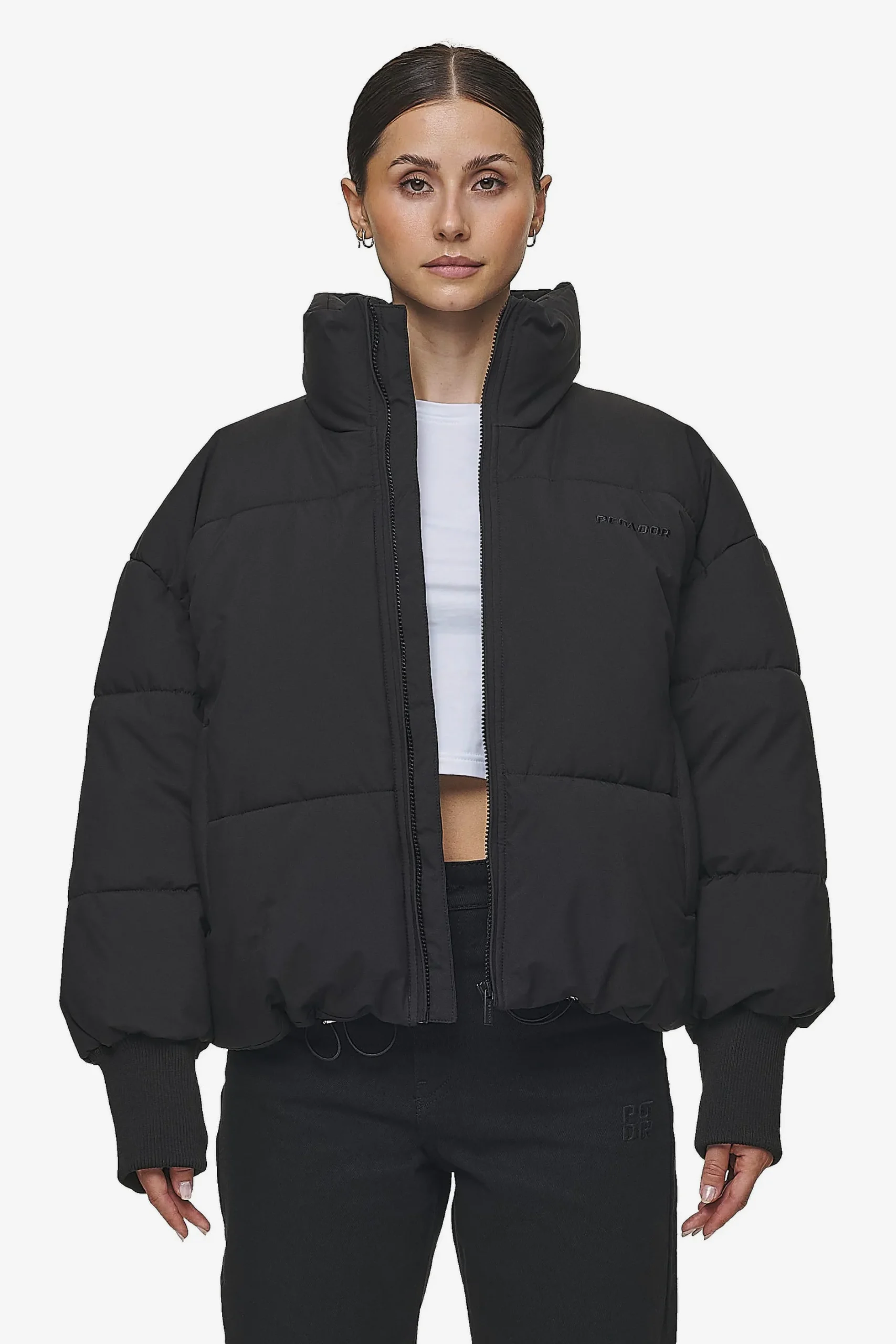 Pegador Jackets|Jara Oversized Boxy Puffer Jacket Black