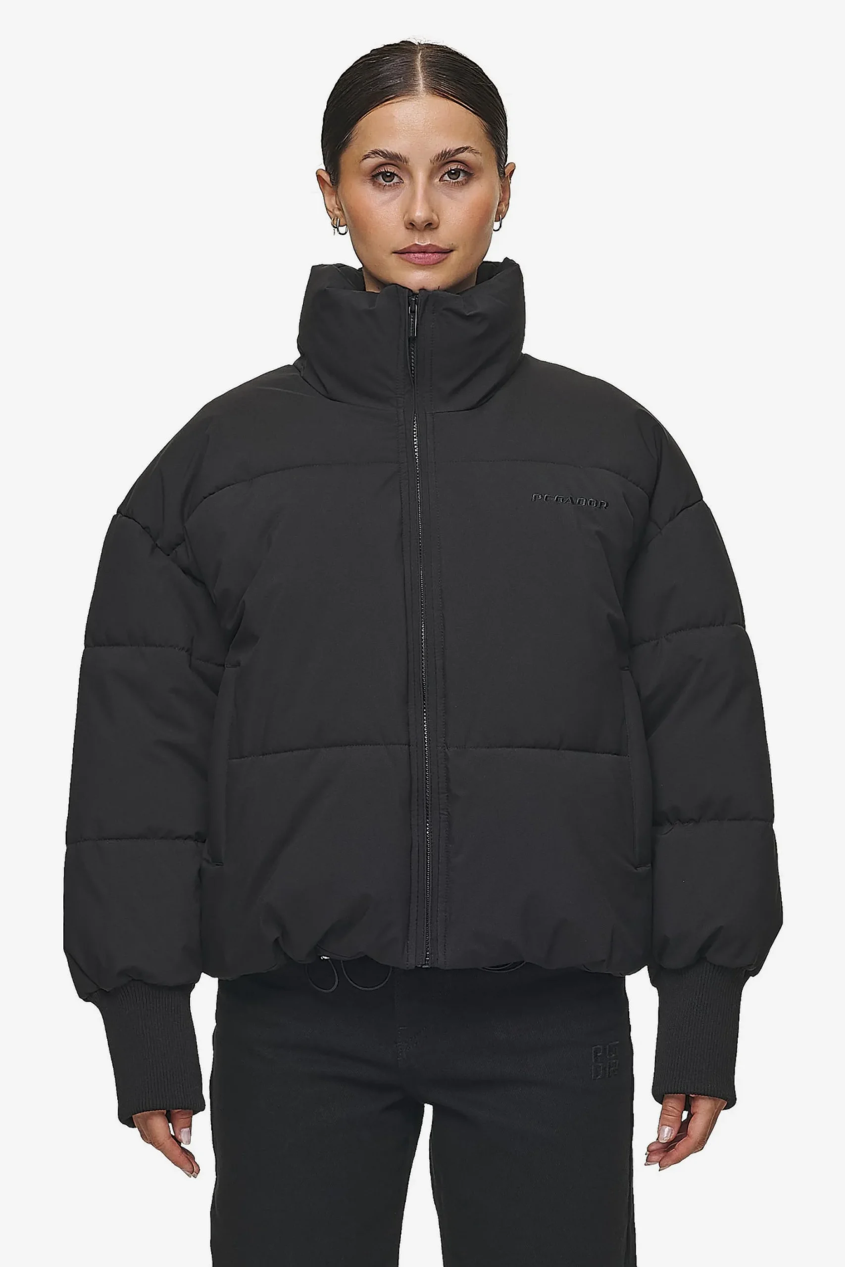 Pegador Jackets|Jara Oversized Boxy Puffer Jacket Black