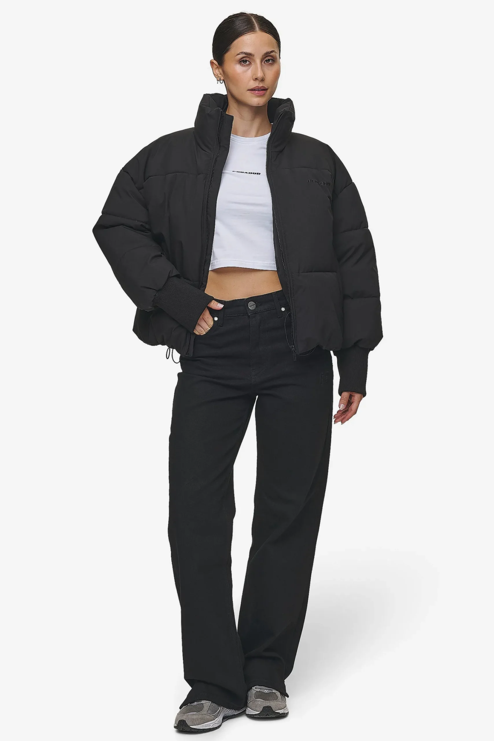 Pegador Jackets|Jara Oversized Boxy Puffer Jacket Black