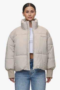 Pegador Jackets|Jara Oversized Boxy Puffer Jacket Beige
