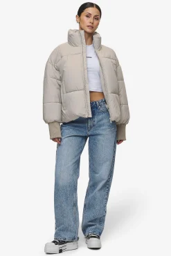 Pegador Jackets|Jara Oversized Boxy Puffer Jacket Beige