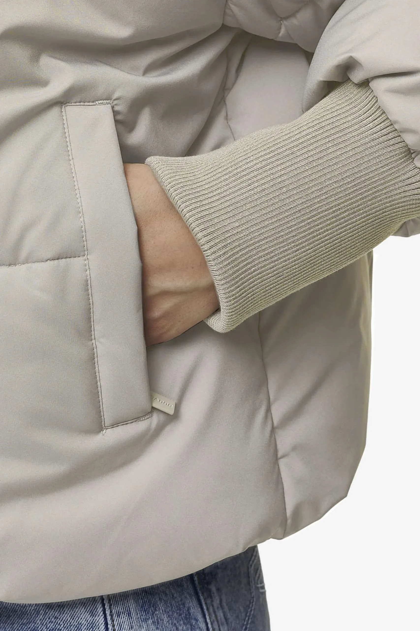 Pegador Jackets|Jara Oversized Boxy Puffer Jacket Beige