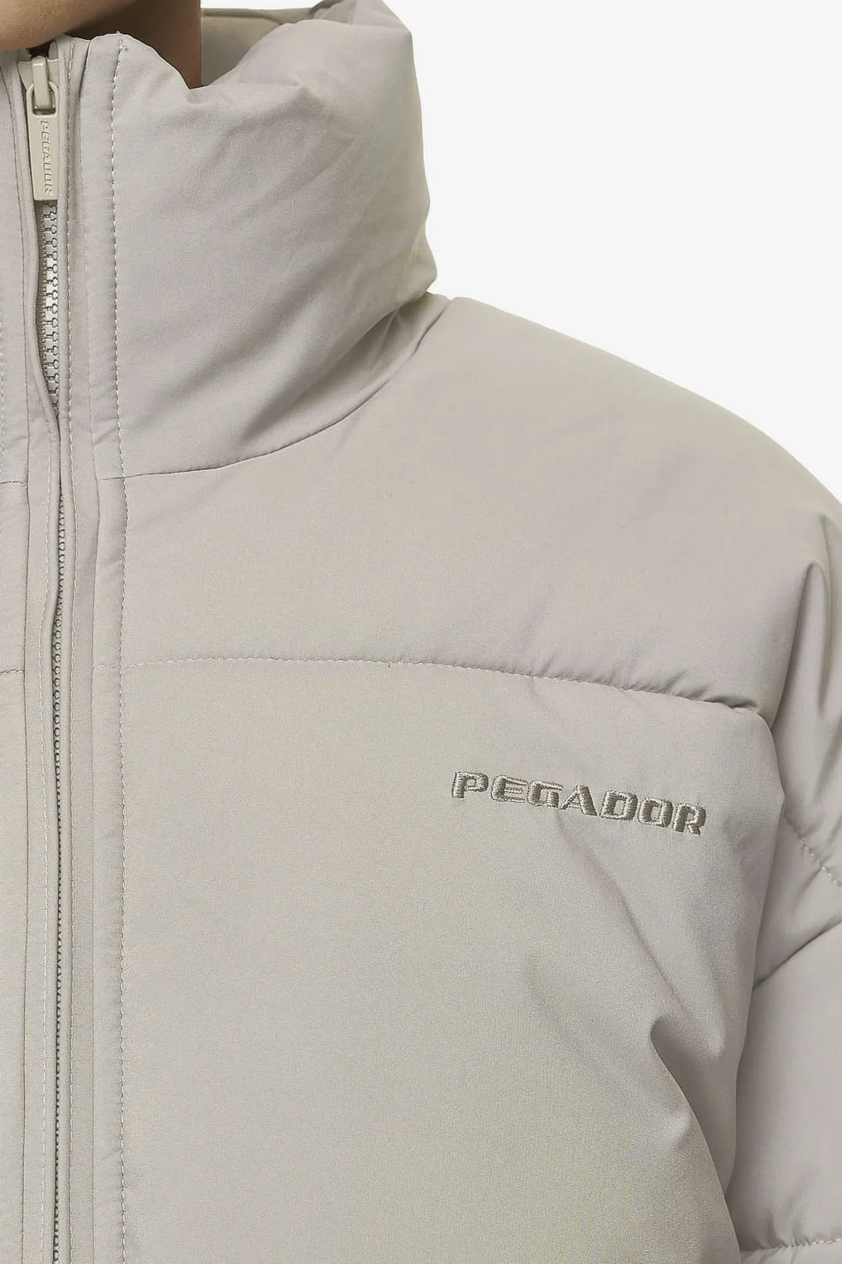 Pegador Jackets|Jara Oversized Boxy Puffer Jacket Beige