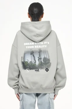 Pegador Hoodies|Jay Oversized Hoodie Vintage Washed Quiet Gray