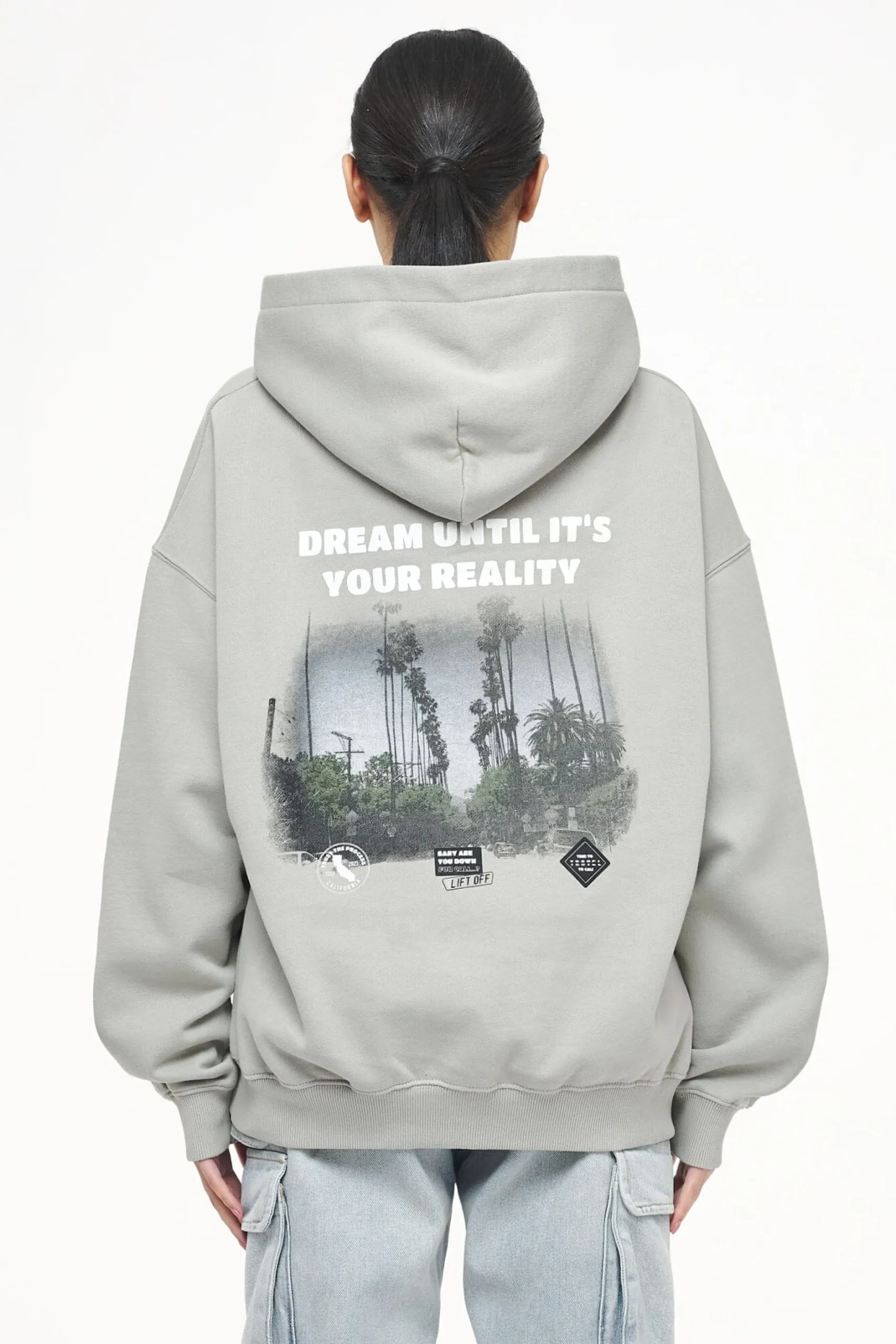 Pegador Hoodies|Jay Oversized Hoodie Vintage Washed Quiet Gray