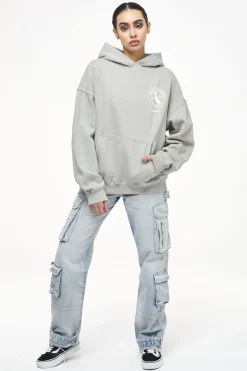 Pegador Hoodies|Jay Oversized Hoodie Vintage Washed Quiet Gray