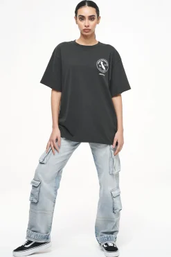 Pegador Tees|Jay Oversized Tee Vintage Washed Iron Grey