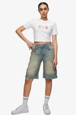 Pegador Tees|Jayde Baby Tee White Red