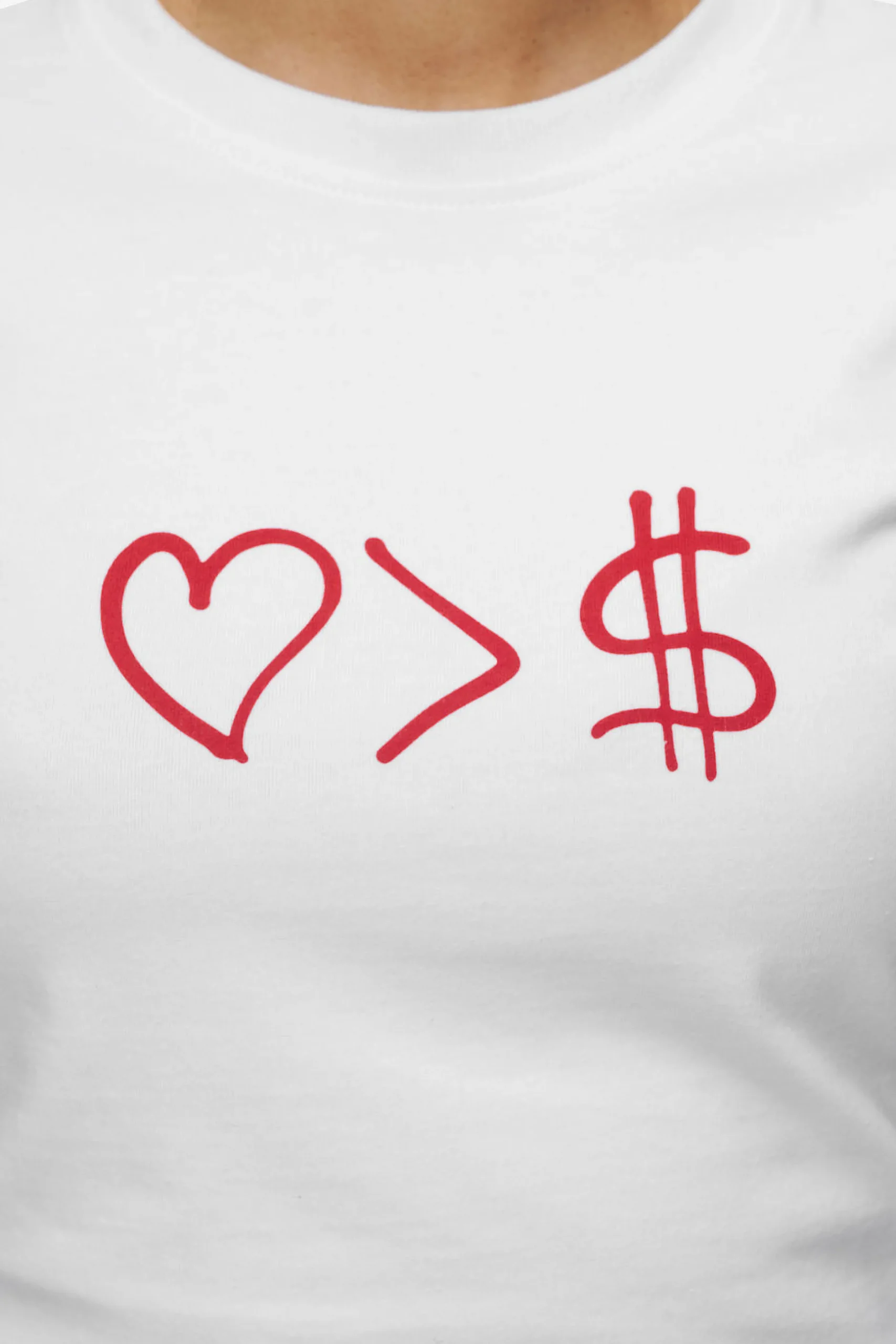 Pegador Tees|Jayde Baby Tee White Red