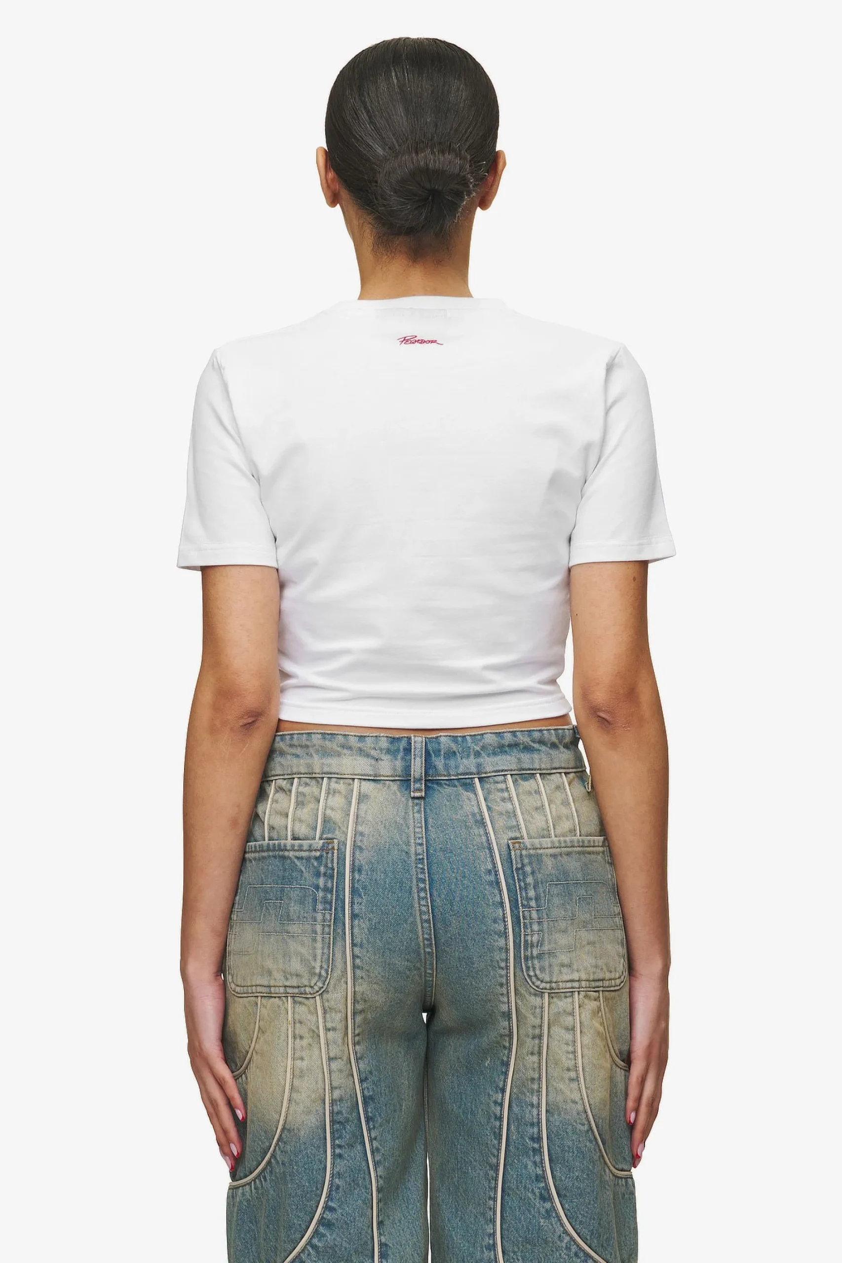 Pegador Tees|Jayde Baby Tee White Red