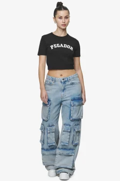 Pegador Tees|Jenna Cropped Baby Tee Black