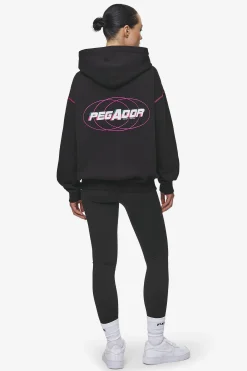 Pegador Hoodies|Zip Hoodies|Jenna Oversized Sweat Jacket Washed Black