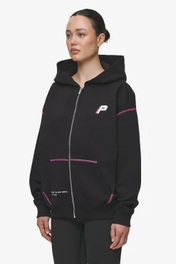 Pegador Hoodies|Zip Hoodies|Jenna Oversized Sweat Jacket Washed Black
