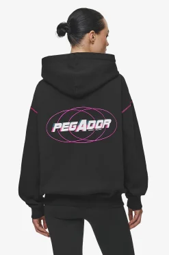Pegador Hoodies|Zip Hoodies|Jenna Oversized Sweat Jacket Washed Black