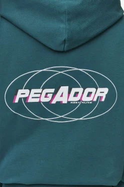 Pegador Hoodies|Zip Hoodies|Jenna Oversized Sweat Jacket Washed Urban Turquoise