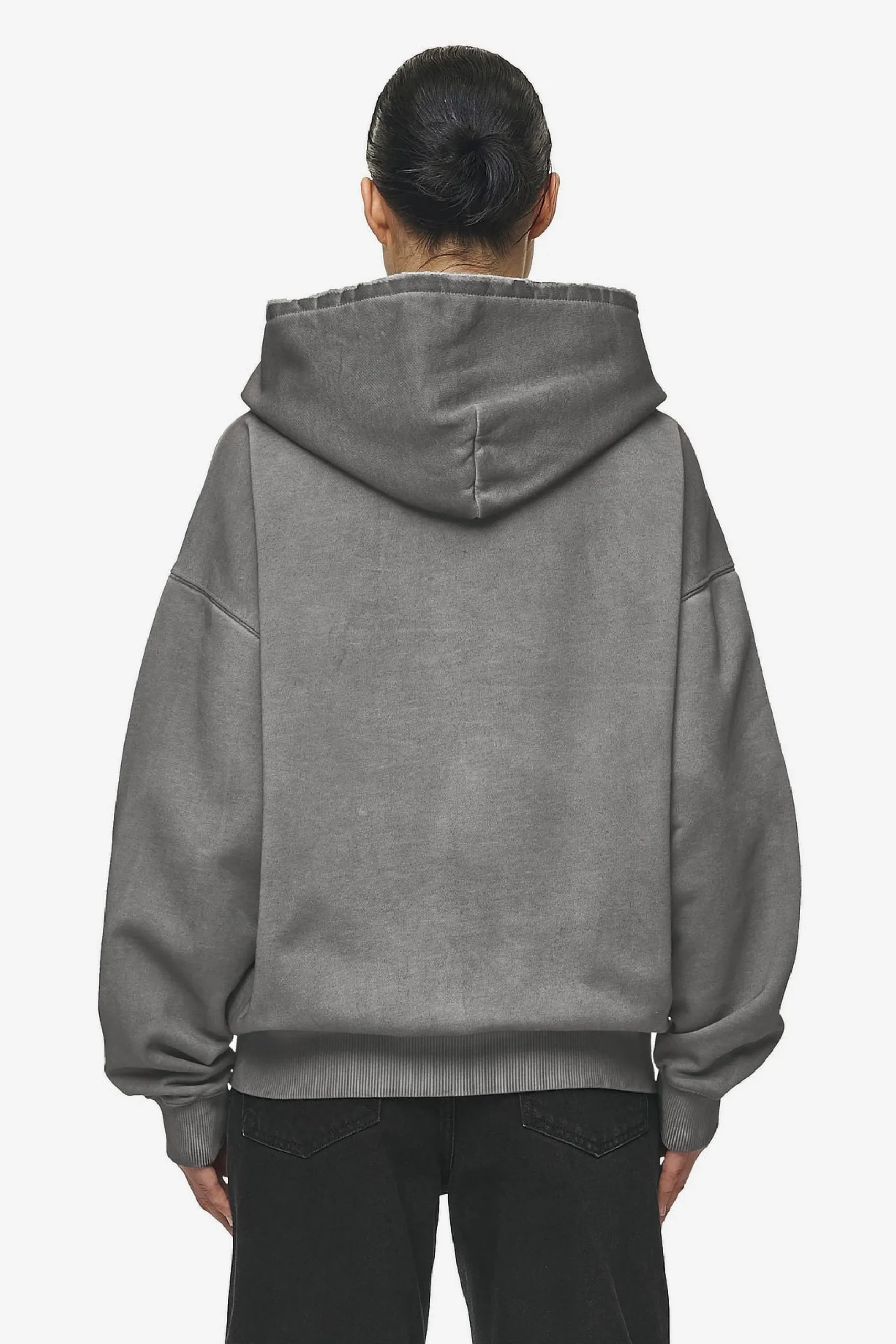 Pegador Hoodies|Zip Hoodies|Julia Oversized Sweat Jacket Oil Dyed Deep Grey