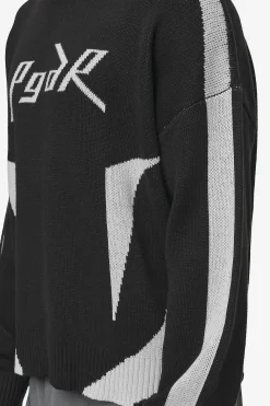 Pegador Sweaters|Knitwear|Kazan Boxy Knit Sweater Black Light Grey
