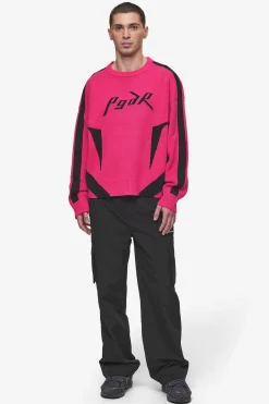 Pegador Sweaters|Knitwear|Kazan Boxy Knit Sweater Virtual Pink Black