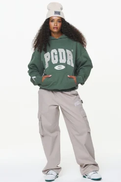 Pegador Hoodies|Keats Logo Oversized Hoodie Vintage Washed Garden Green