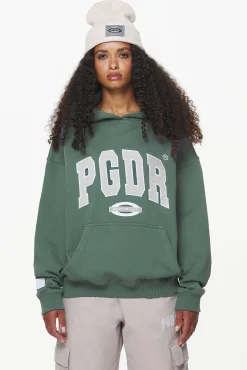 Pegador Hoodies|Keats Logo Oversized Hoodie Vintage Washed Garden Green