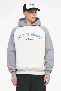 Pegador Hoodies|Keefer Raglan Hoodie Vintage Washed Angels Cream Dusk Grey