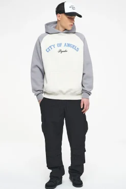 Pegador Hoodies|Keefer Raglan Hoodie Vintage Washed Angels Cream Dusk Grey