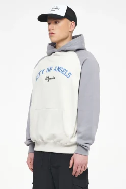 Pegador Hoodies|Keefer Raglan Hoodie Vintage Washed Angels Cream Dusk Grey