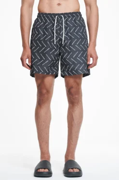 Pegador Swim Shorts|Kermint Monogramm Swim Shorts Black Ink White