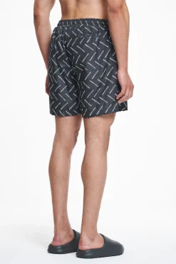 Pegador Swim Shorts|Kermint Monogramm Swim Shorts Black Ink White