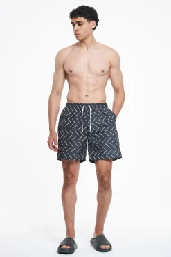 Pegador Swim Shorts|Kermint Monogramm Swim Shorts Black Ink White