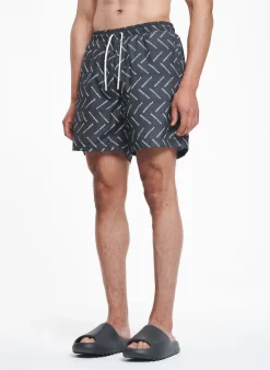 Pegador Swim Shorts|Kermint Monogramm Swim Shorts Black Ink White