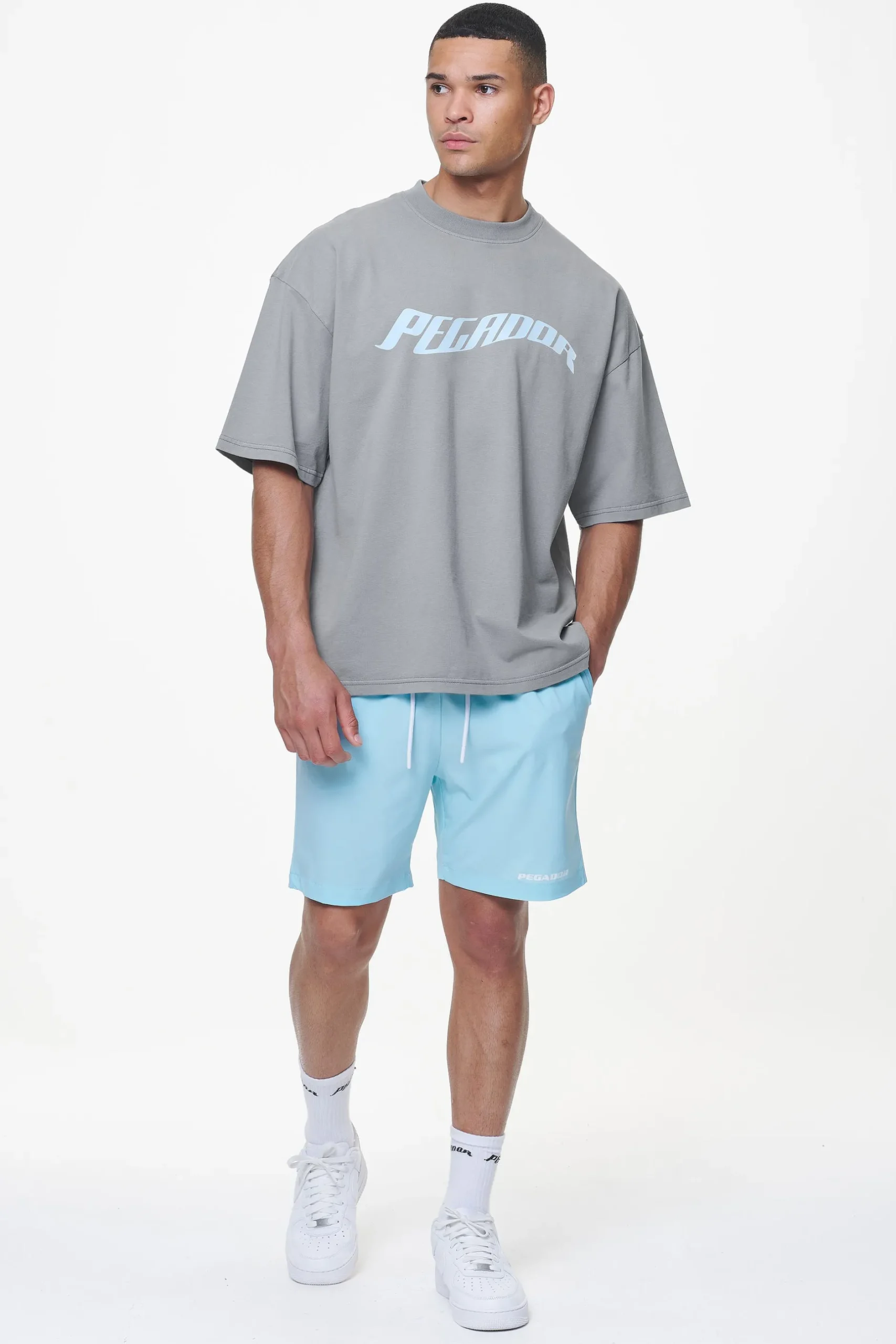 Pegador Tees|Kinley Boxy Tee Heavy Washed Cool Grey
