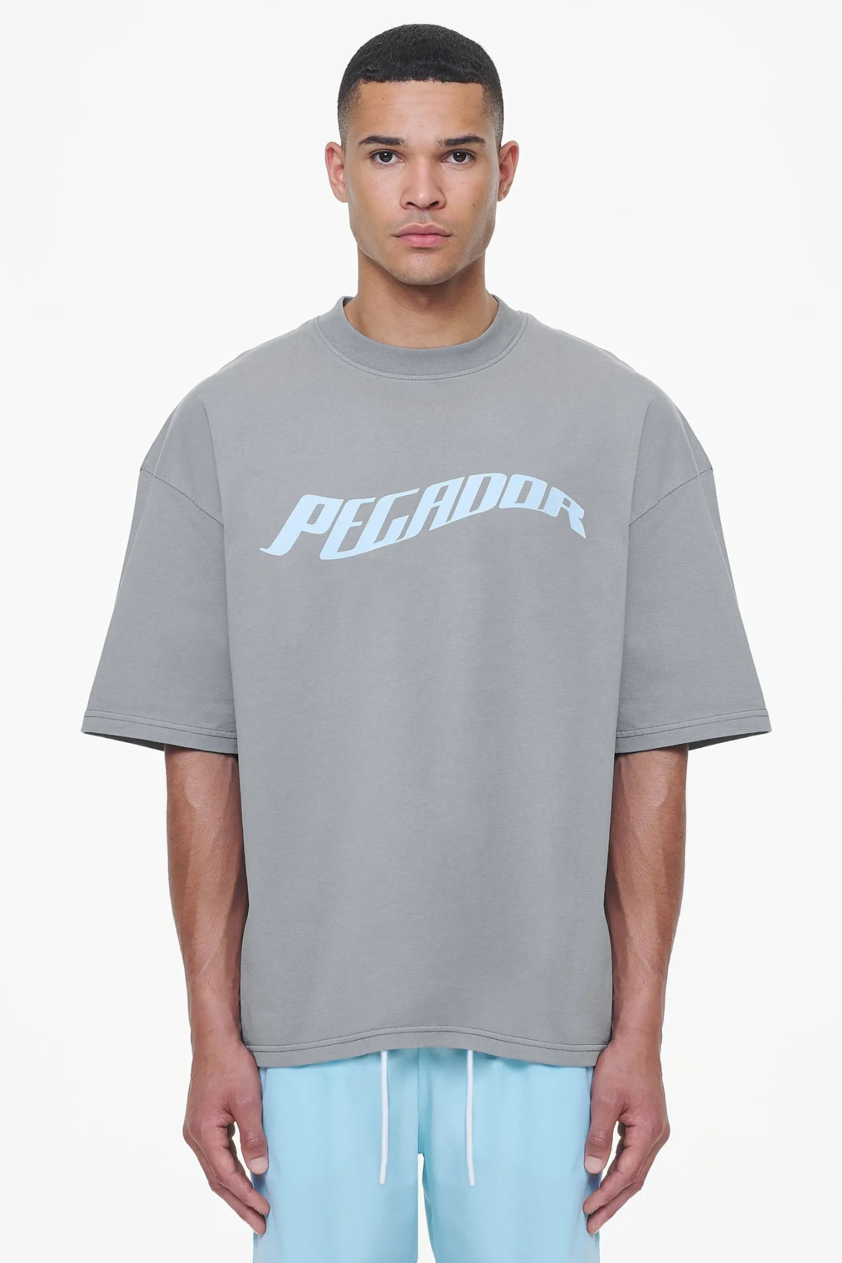 Pegador Tees|Kinley Boxy Tee Heavy Washed Cool Grey
