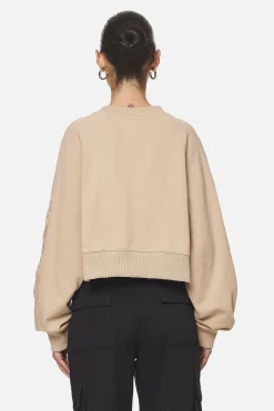 Pegador Sweaters|Kintore Cropped Oversized Raglan Sweater Washed Safari Sand