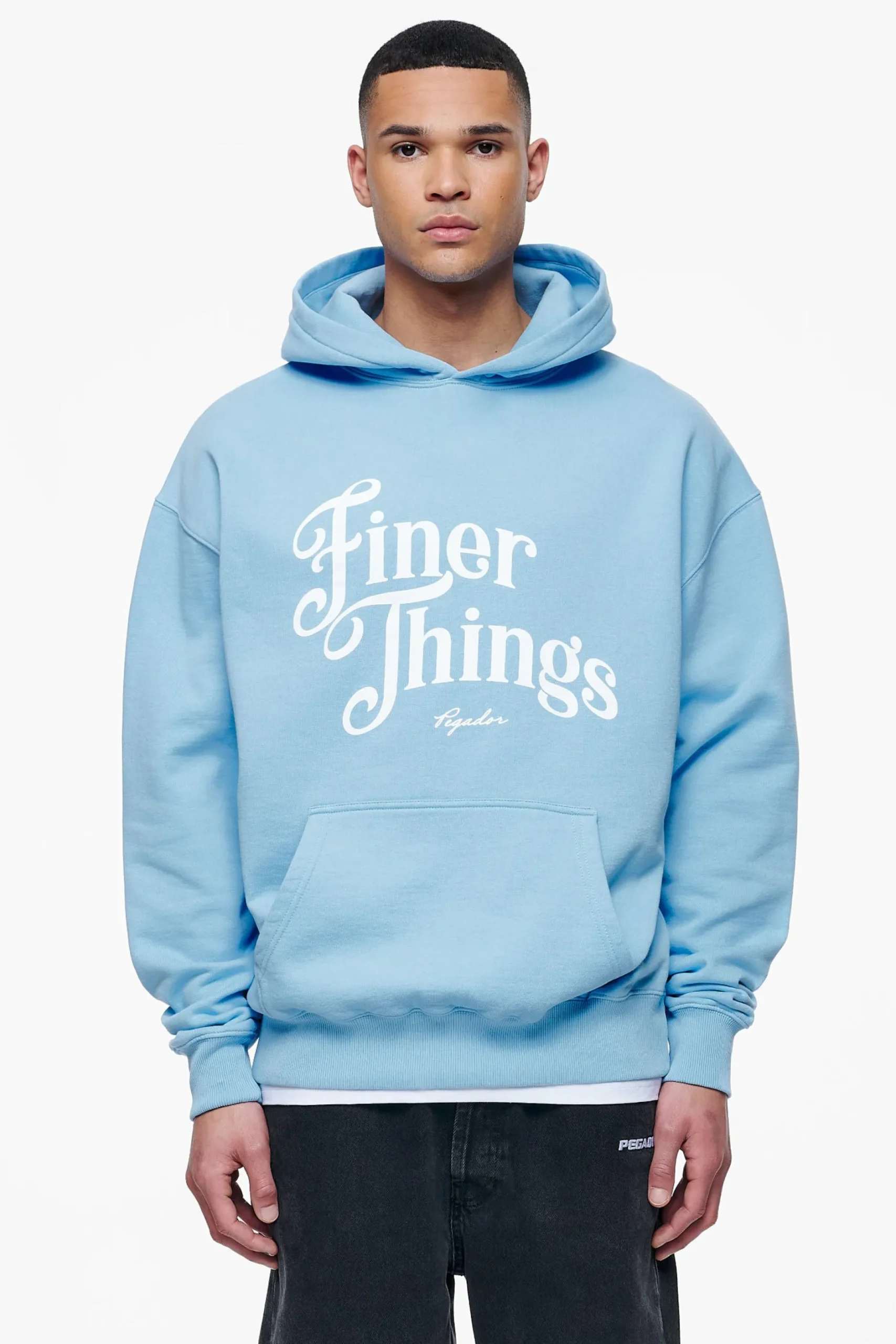 Pegador Hoodies|Kirk Oversized Hoodie Vintage Washed Riviera Blue