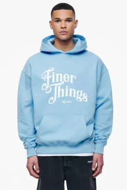 Pegador Hoodies|Kirk Oversized Hoodie Vintage Washed Riviera Blue