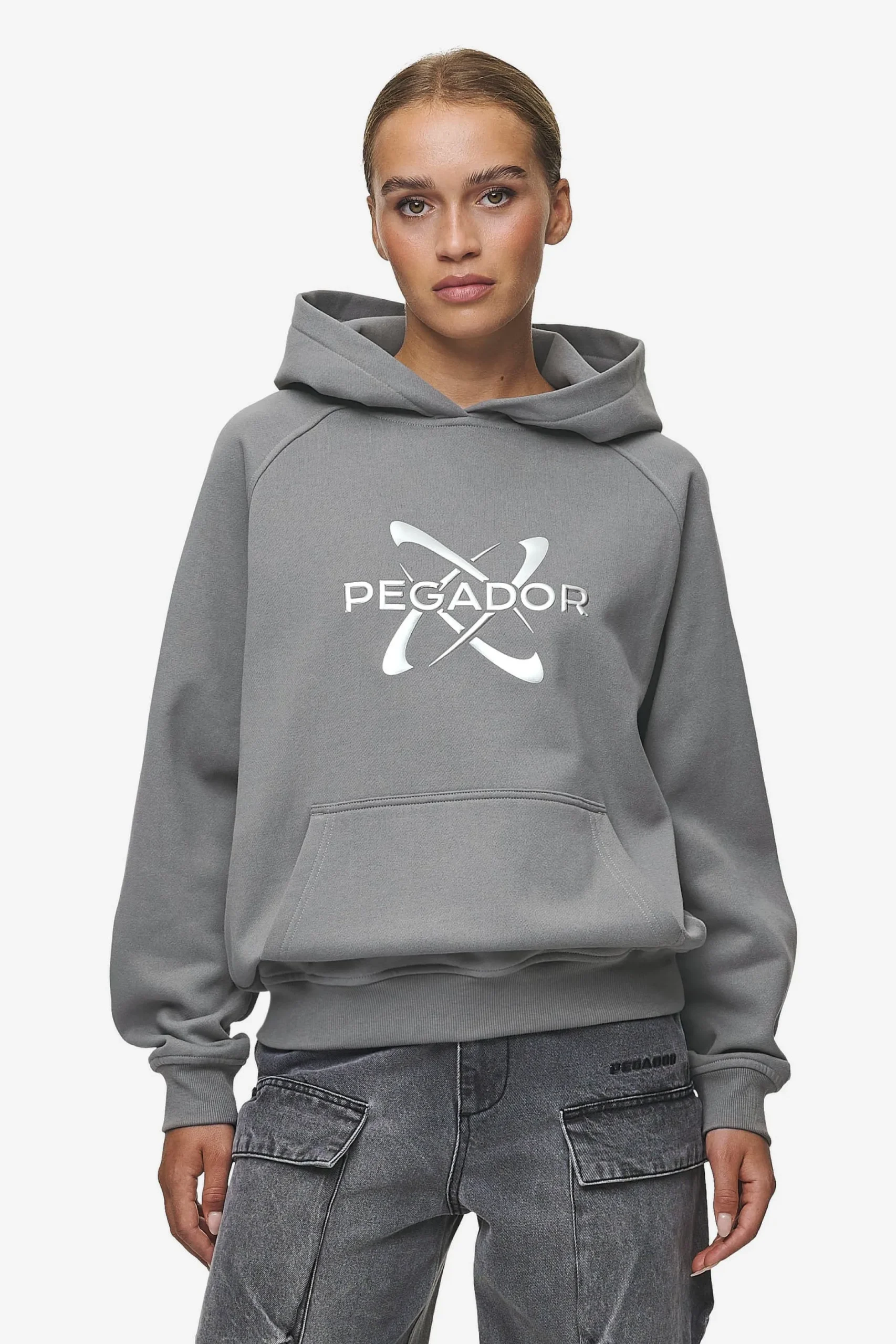Pegador Hoodies|Klaria Oversized Hoodie Washed Deep Grey