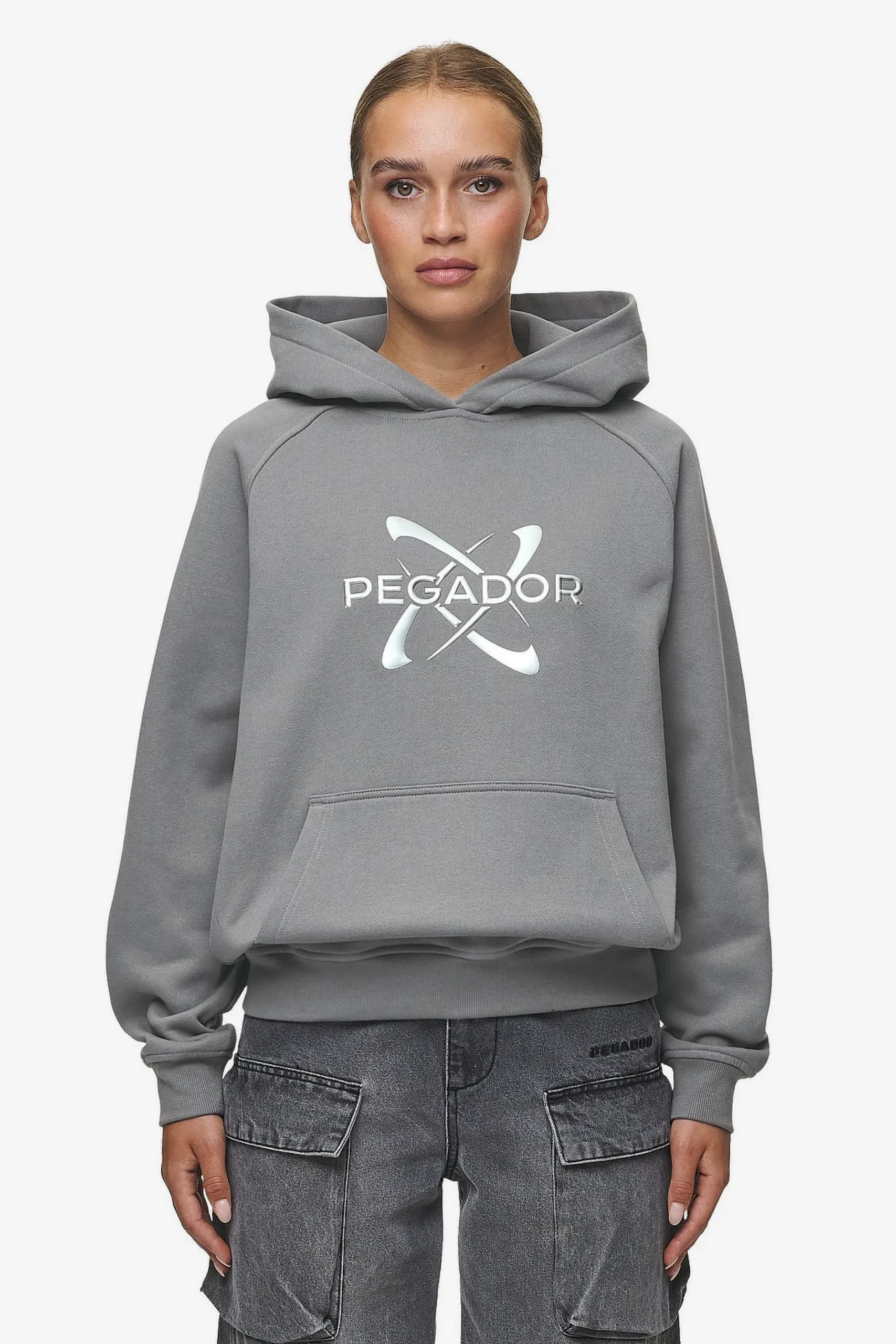 Pegador Hoodies|Klaria Oversized Hoodie Washed Deep Grey