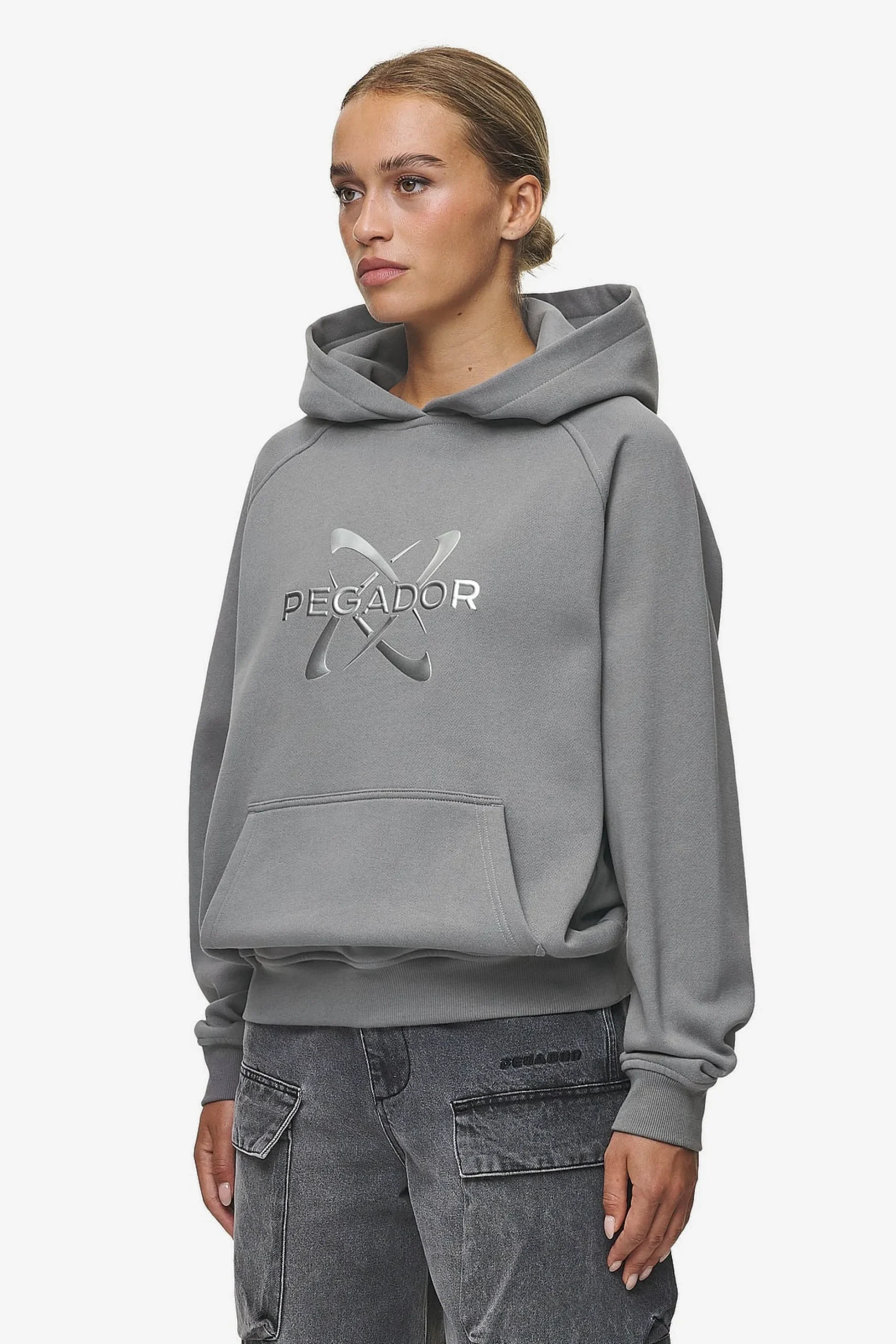 Pegador Hoodies|Klaria Oversized Hoodie Washed Deep Grey