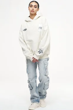 Pegador Hoodies|L.A. Oversized Hoodie Vintage Washed Angels Cream
