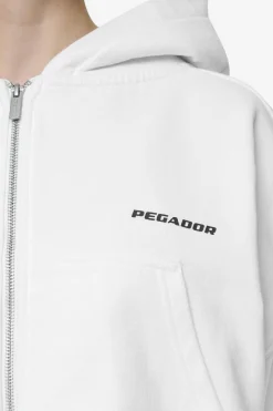 Pegador Hoodies|Zip Hoodies|Lana Logo Cropped Sweat Jacket Black White