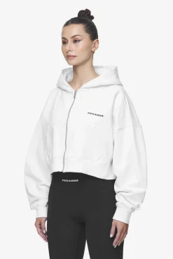 Pegador Hoodies|Zip Hoodies|Lana Logo Cropped Sweat Jacket Black White