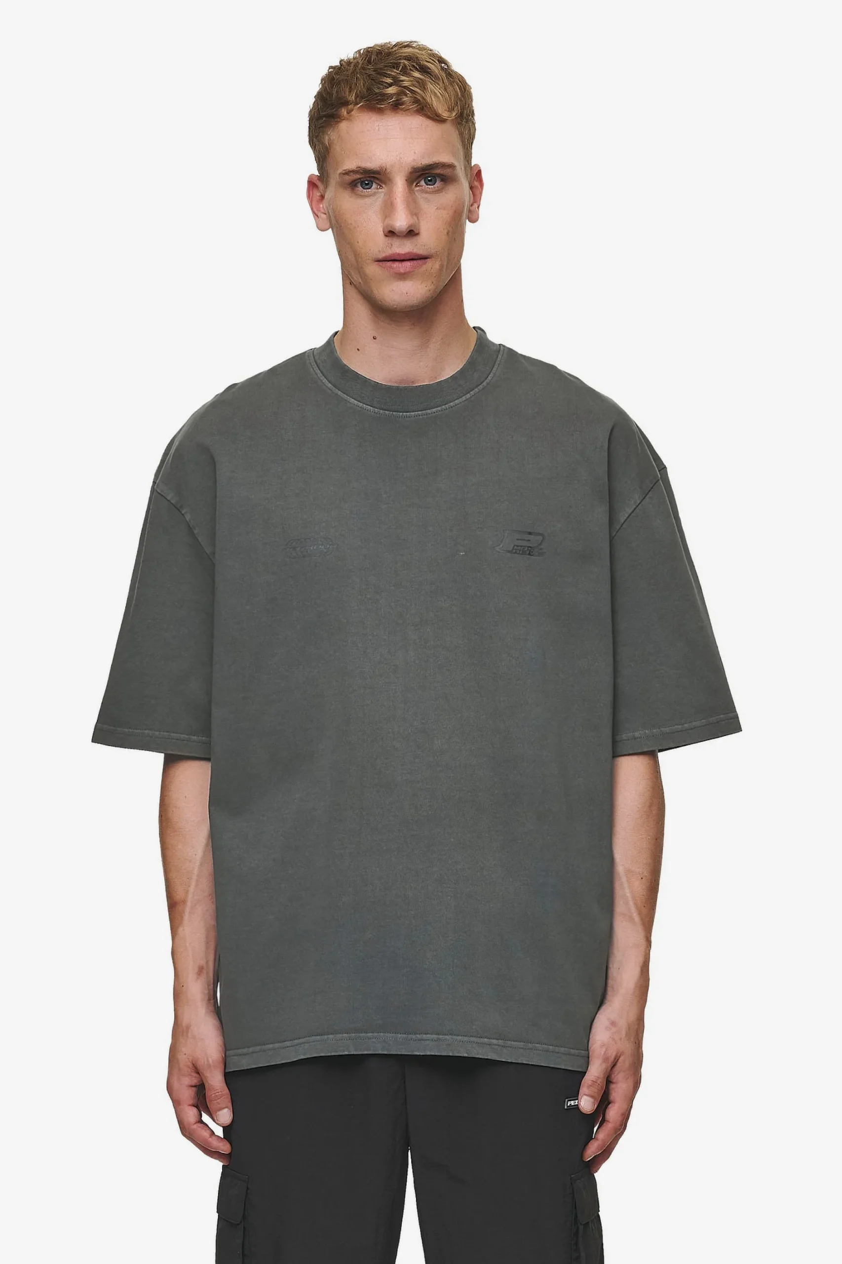 Pegador Tees|Lance Oversized Tee Vintage Anthracite