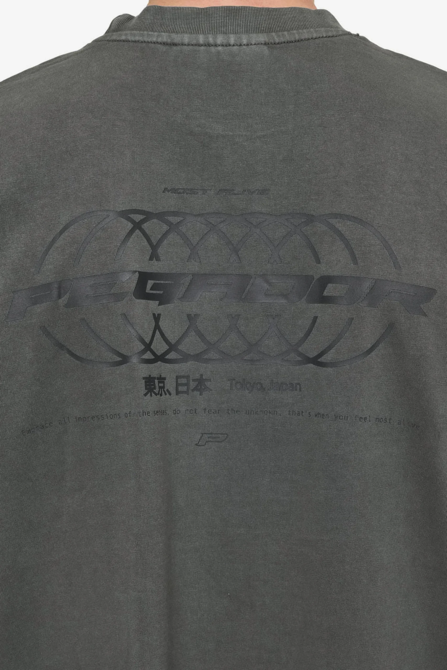 Pegador Tees|Lance Oversized Tee Vintage Anthracite