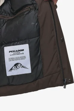Pegador Jackets|Lavoy Cropped Boxy Puffer Jacket Dark Brown