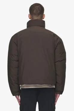 Pegador Jackets|Lavoy Cropped Boxy Puffer Jacket Dark Brown